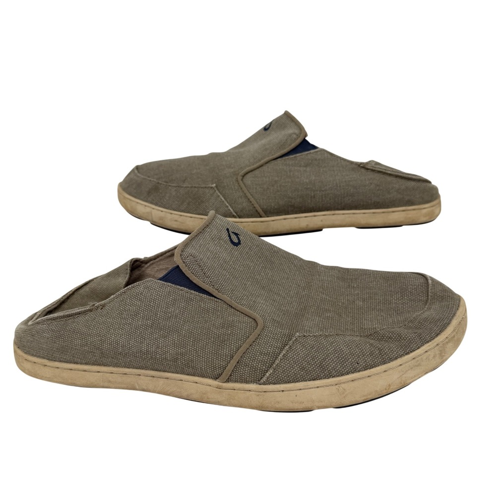 OluKai Nohea Lole Slip On Loafers Mens 12 Clay Canvas Drop In Heel Shoes